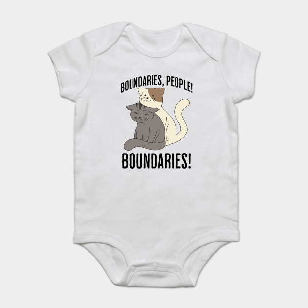 Boundaries, People! Boundaries! funny introvert sarcastic design Baby Bodysuit by Luxinda